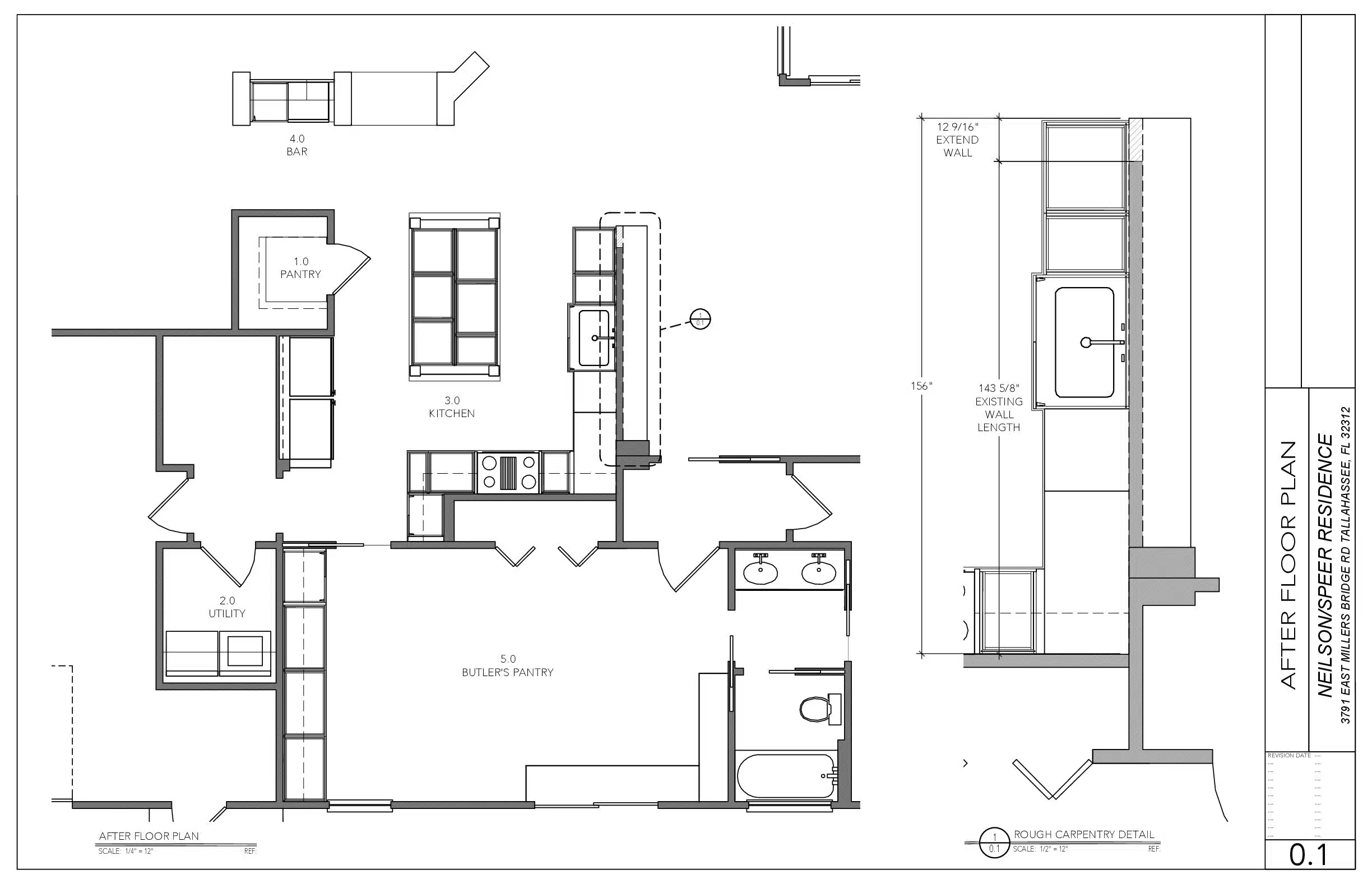 After Plan & Rough Carpentry After plan for kitchen and Butler's Pantry